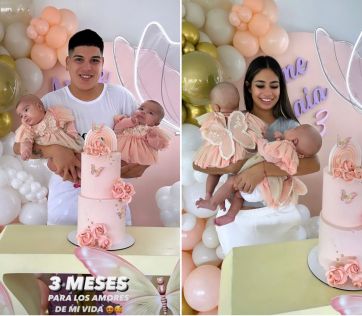 Las fotos del mega festejo por los tres meses de las gemelas de Daniela Celis y Thiago Medina