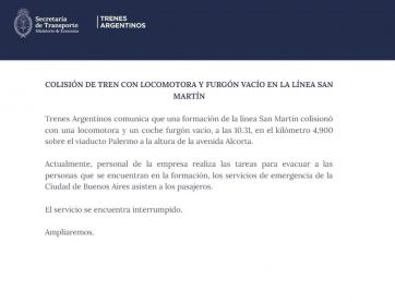 Un tren con pasajeros chocó con una locomotora en mantenimiento; qué pasó y cuántos heridos hay