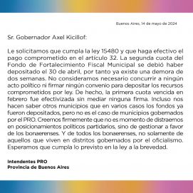 Intendentes PRO exigen que Provincia cumpla con el Fondo de Fortalecimiento