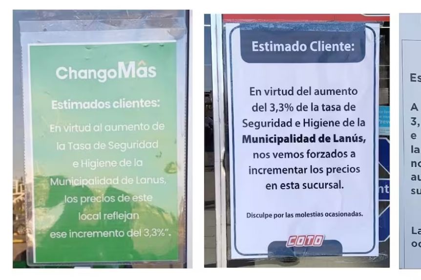 Guerra de carteles entre supermercados y el municipio de Lanús por el aumento de tasas