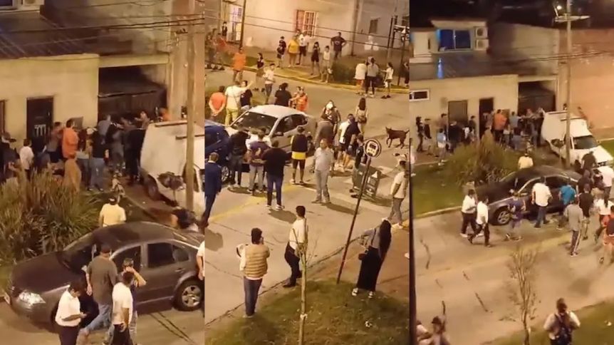 Navajazos y piedrazos durante la inauguración de un local de La Libertad Avanza