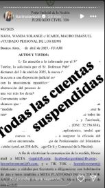 Suspendieron las cuentas de redes sociales de Wanda Nara