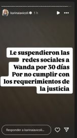 Suspendieron las cuentas de redes sociales de Wanda Nara
