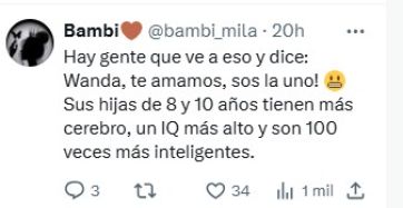 Wanda Nara le respondió a Mauro Icardi desde una cuenta fake