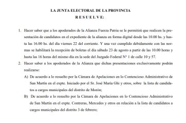 Tras el reclamo, llegó la confirmación: Fuerza Patria tendrá boleta en Morón