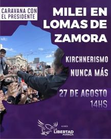 Milei vuelve al centro de la escena con una caravana por Lomas de Zamora