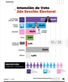 Una x una: encuesta midió la intención de voto en las ocho Secciones Electorales