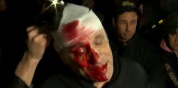 Incidentes en el acto de Milei: piñas, piedras y un herido