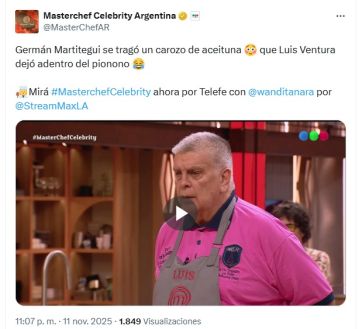 Germán Martitegui se atragantó en pleno programa con un plato preparado por Luis Ventura