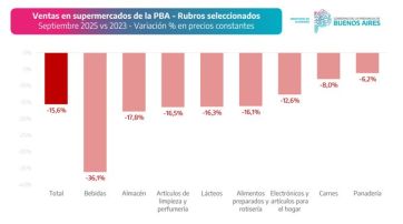 El consumo bonaerense no repunta: las ventas en supermercados caen 16% y perforan el piso histórico