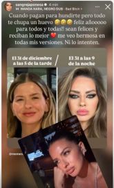 China Suárez estalló contra Wanda Nara en Año Nuevo y luego borró el mensaje