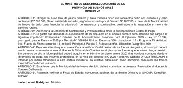 La Provincia asiste económicamente a dos distritos afectados por las inundaciones