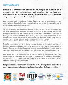 Interna ATR en Lanús: echaron a 80 trabajadores y cruzaron fuerte a intendente camporista