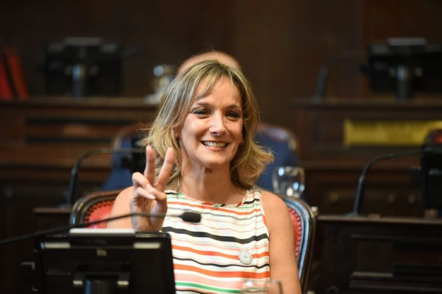 El debut de Malena Galmarini como senadora fue una intervención por FATE