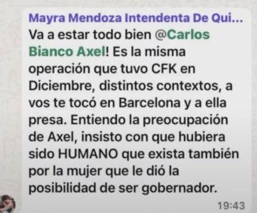Ventilan un chat de intendentes y expuso el pase de factura de Mayra a Kicillof