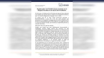 Nación contraataca y le reclama a la Provincia una deuda con el hospital Garrahan