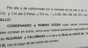 Condenan a un intendente por calumnias e injurias