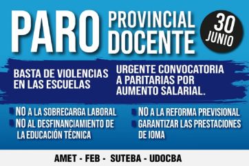 Sin oferta de aumento salarial, los docentes bonaerenses van al paro 