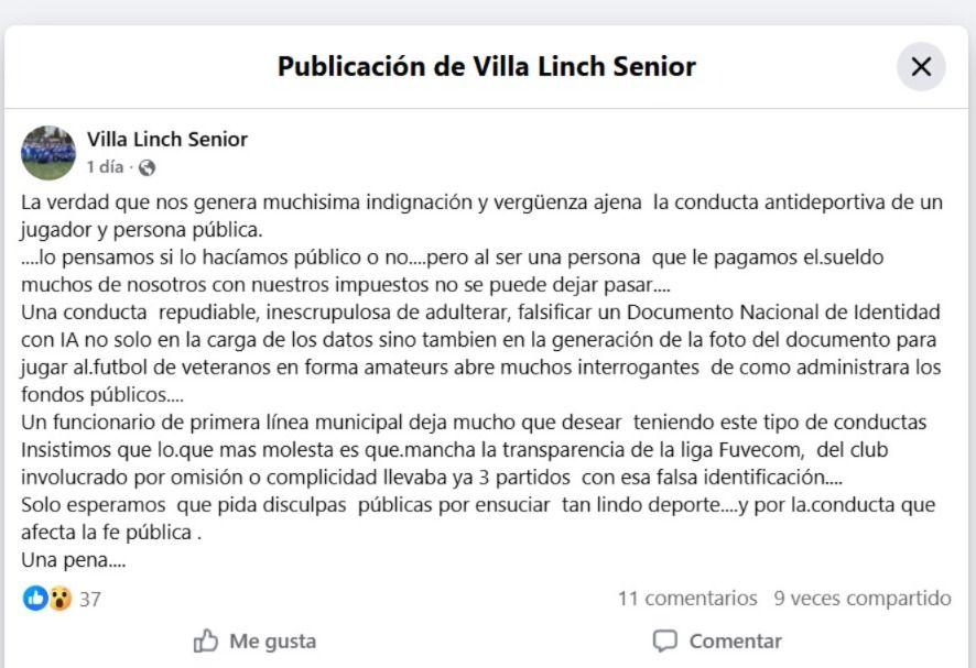 Jugador de toda la cancha: funcionario adulteró el DNI para jugar un torneo de fútbol