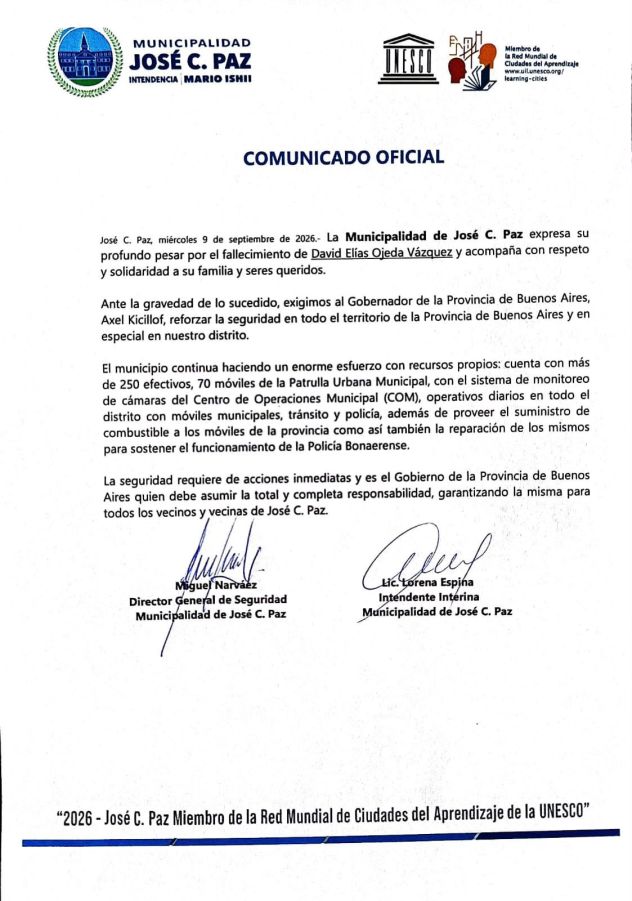 Otro misil de Ishii a Kicillof: exigió reforzar la seguridad en el distrito tras un fallecimiento