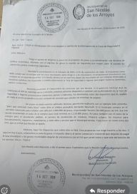 Estimado Toto: intendente mandó una carta al ministro de Economía con una propuesta