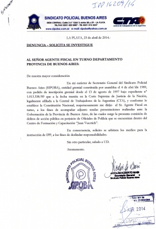 Sindicato de Policías denunció a Granados
