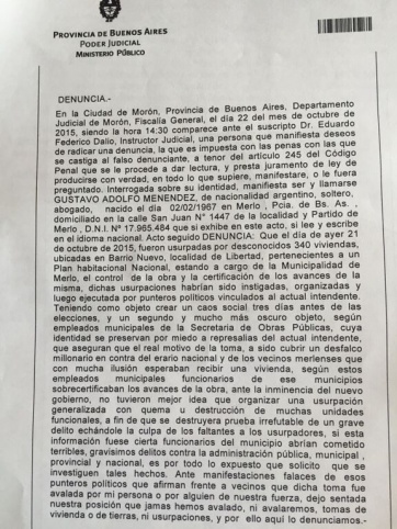 Acusan a Othacehé por usurpación de terrenos