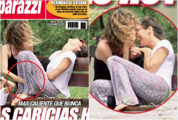 Juana a los mimos con una amiga