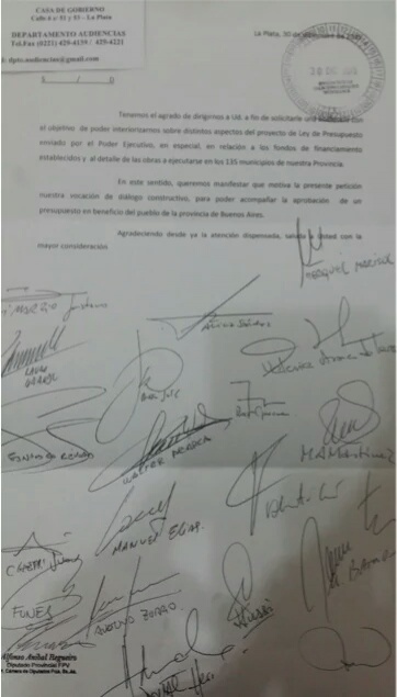 Diputados formalizan pedido de audiencia con Vidal