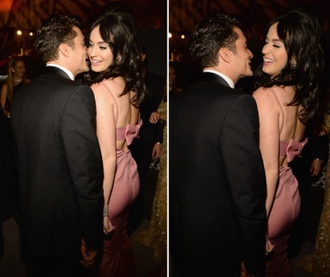 Katy Perry se puso cariñosa en los Globos de Oro