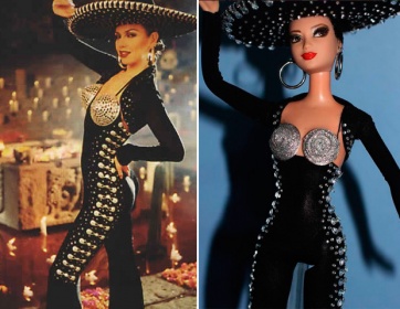 Thalía, sorprendida por fan que recrea sus vestuarios en miniatura
