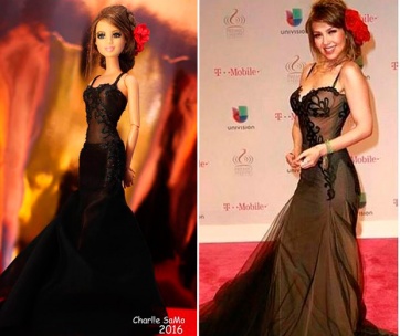 Thalía, sorprendida por fan que recrea sus vestuarios en miniatura