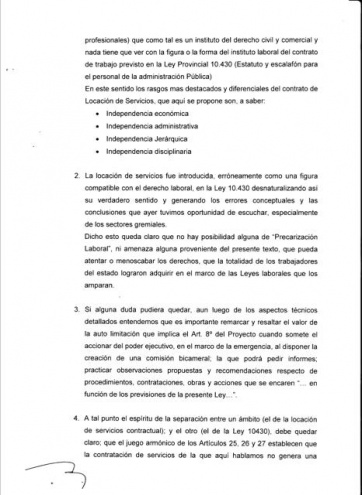 Con una carta, Villegas aclaró puntos de la Emergencia Administrativa