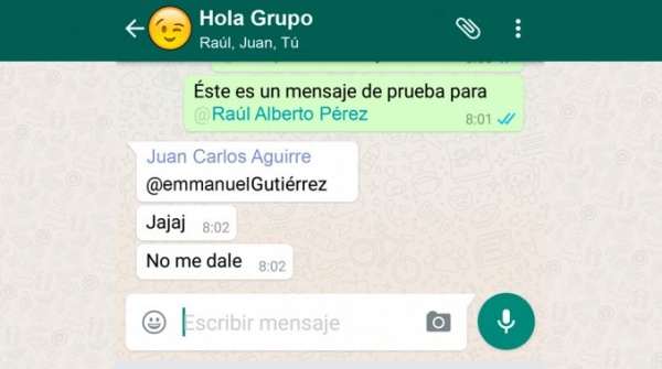 Whatsapp: ya se puede etiquetar a miembros de grupos