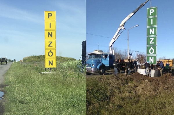“Tengo un cartel amarillo”: intendente pintó la entrada del pueblo de color PRO