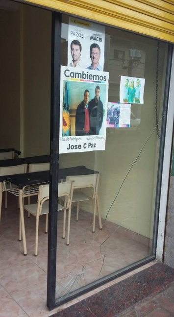 Denuncian ataque a local de Cambiemos en distrito peronista