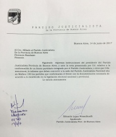 Sobre la hora, Randazzo inscribió el Frente Justicialista, con el PJ como columna vertebral