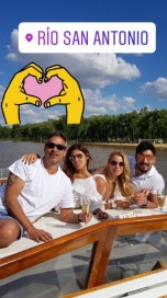Nicole Neumann y Facundo Moyano: un finde con río y champagne