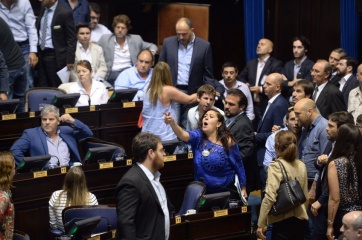 Diputados: discusiones, represión, peleas, denuncias, peritos y confusa votación