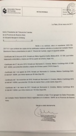 Cinco meses después, se oficializó la última renuncia en el Tribunal de Cuentas