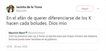 Hija de ministro en llamas: tras quedarse sin laburo descargó su furia en Twitter