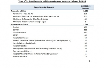 Más de 7000 despidos de empleados públicos en los dos primeros meses del año