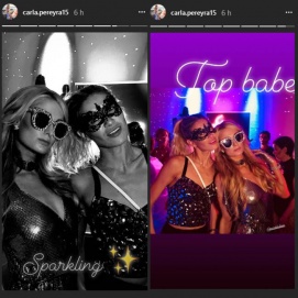 La mujer de Simeone junto a Paris Hilton disfruta de la noche en Ibiza