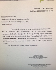 Después de la orden judicial, Vidal convocó a los docentes para el 23 de julio