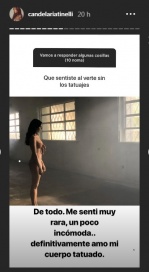 Cande Tinelli sin filtro en Insta Stories