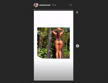 Sofía Clerici tomó una ducha y explotó el termómetro de Instagram