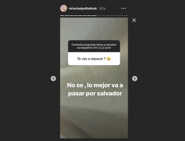Victoria Xipolitakis no descarta la separación