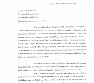 Pérez Esquivel le pidió a Vidal frenar la designación del reemplazante de Novo en San Isidro